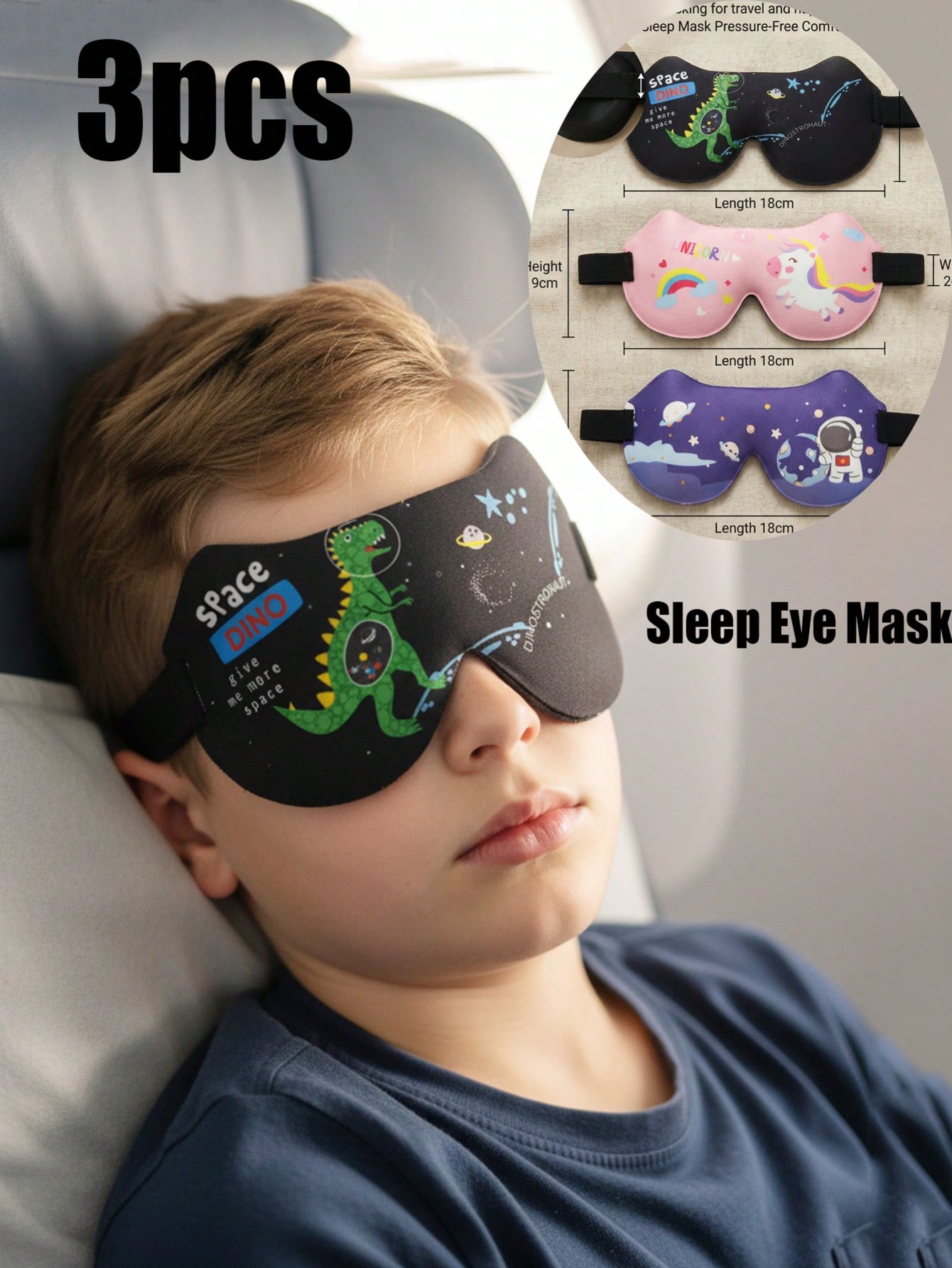Sleep Eye Mask 3D - 3 Buah Masker Mata Tidur Stereo