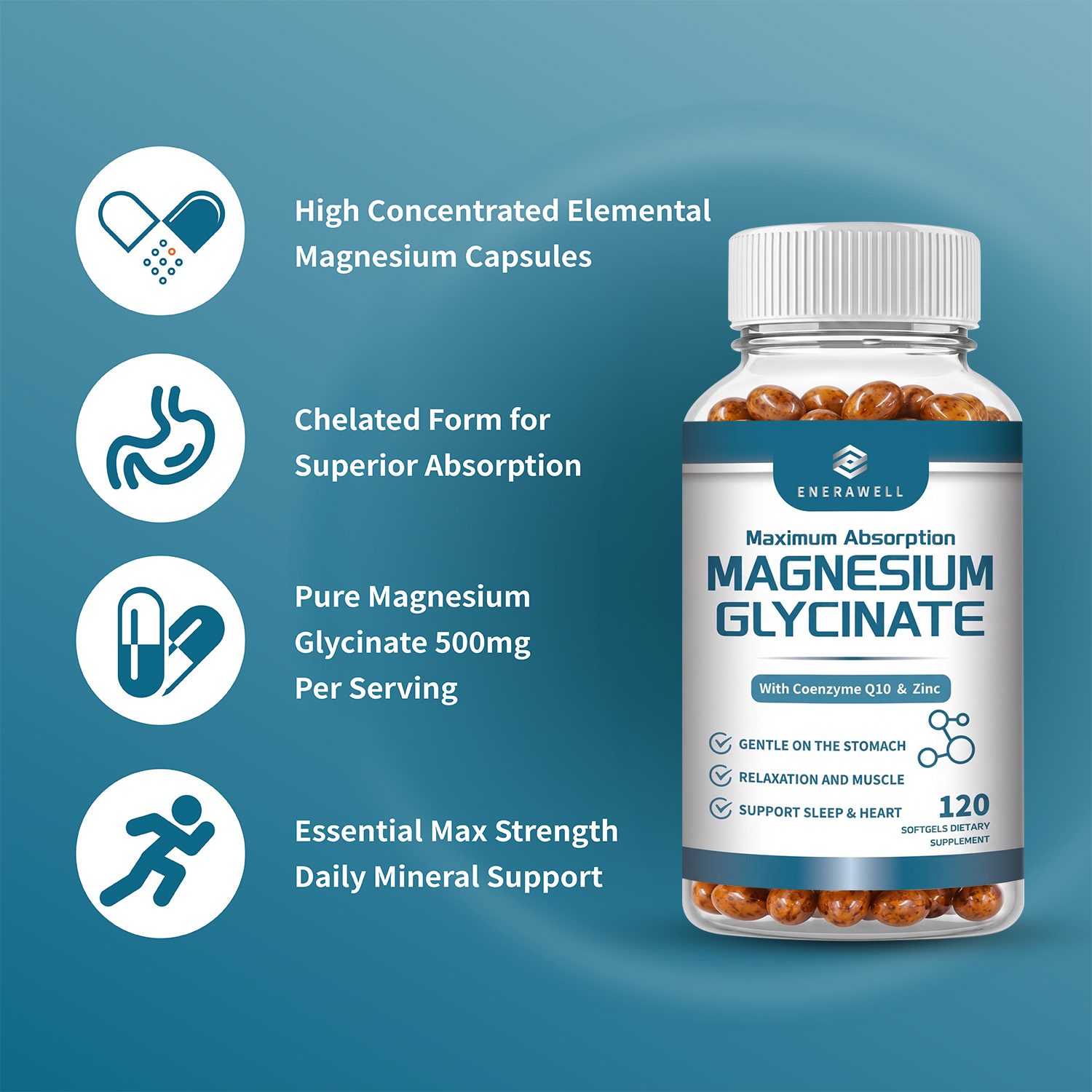 Magnesium Glycinate 500mg Supl - Wellness Health Nutrition ulasan dan harga