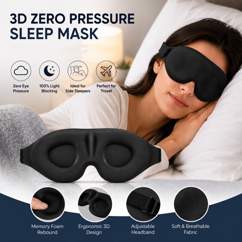 Masker Mata Tidur 3D Nyaman, P - Sleep Eye Mask 3D ulasan dan harga